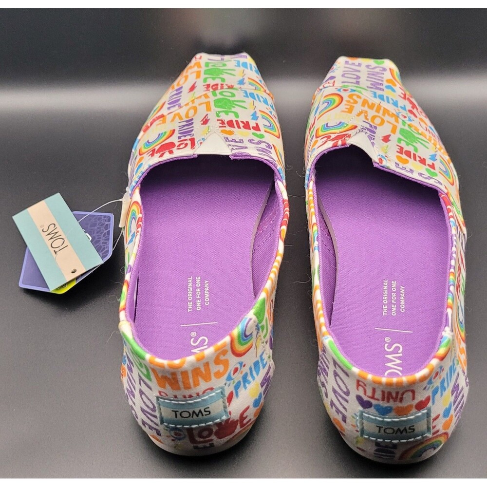 NWT Toms Shoes Womens 8 Belmont Pride Slip On Multicolor, Comfort Foam Insoles - Picture 4 of 7
